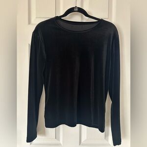Ralph Lauren Classic Black Stretch Velvet Top Size M/L